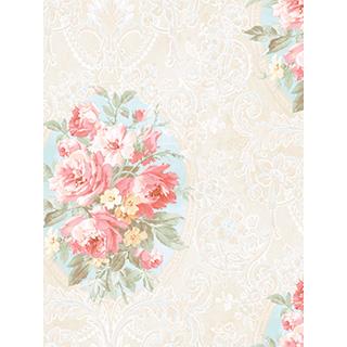 Seabrook Designs CM10001 Camille Acrylic Coated Traditional/Classic Wallpaper